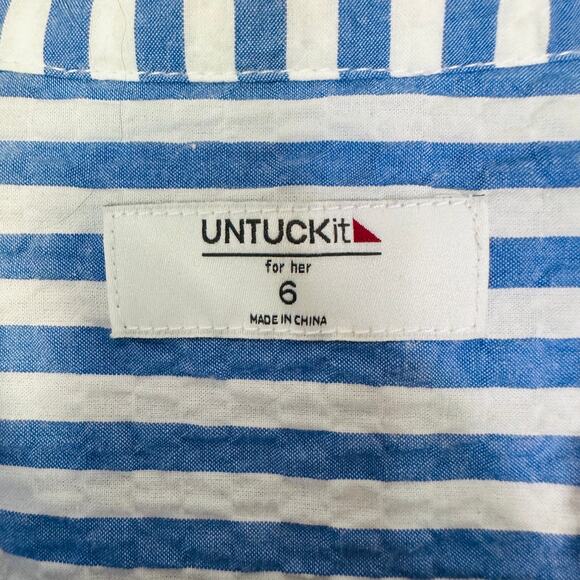UNTUCKit Cybil Dress in Blue & White Stripe size 6 - Picture 3 of 10